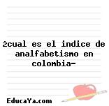 ¿cual es el indice de analfabetismo en colombia?