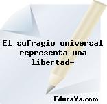 El sufragio universal representa una libertad?