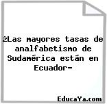 ¿Las mayores tasas de analfabetismo de Sudamérica están en Ecuador?