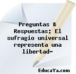 Preguntas & Respuestas: El sufragio universal representa una libertad?