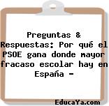 Preguntas & Respuestas: Por qué el PSOE gana donde mayor fracaso escolar hay en España ?