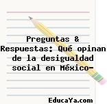 Preguntas & Respuestas: Qué opinan de la desigualdad social en México?