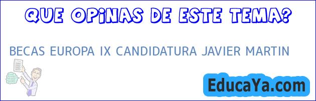 BECAS EUROPA IX CANDIDATURA JAVIER MARTIN