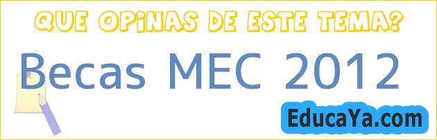 Becas MEC 2012