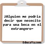 ¿Alguien me podria decir que nesecito para una beca en el extrangero?