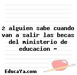 ¿ alguien sabe cuando van a salir las becas del ministerio de educacion ?