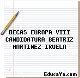 BECAS EUROPA VIII CANDIDATURA BEATRIZ MARTINEZ IRUELA