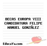 BECAS EUROPA VIII CANDIDATURA FELIPE MANUEL GONZÁLEZ