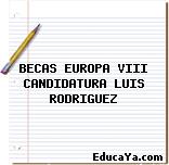 BECAS EUROPA VIII CANDIDATURA LUIS RODRIGUEZ