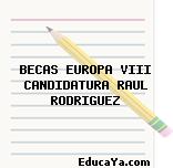 BECAS EUROPA VIII CANDIDATURA RAUL RODRIGUEZ