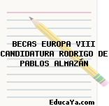 BECAS EUROPA VIII CANDIDATURA RODRIGO DE PABLOS ALMAZÁN