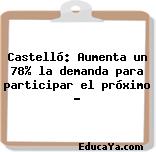 Castelló: Aumenta un 78% la demanda para participar el próximo …