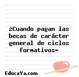 ¿Cuando pagan las becas de carácter general de ciclos formativos?