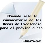 ¿Cuándo sale la convocatoria de las Becas de Excelencia para el próximo curso?