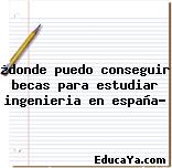 ¿donde puedo conseguir becas para estudiar ingenieria en españa?