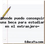 ¿Donde puedo conseguir una beca para estudiar en el extranjero?