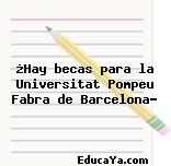 ¿Hay becas para la Universitat Pompeu Fabra de Barcelona?