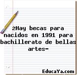 ¿Hay becas para nacidos en 1991 para bachillerato de bellas artes?