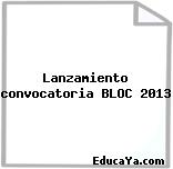 Lanzamiento convocatoria BLOC 2013