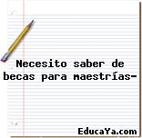 Necesito saber de becas para maestrías?