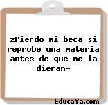 ¿Pierdo mi beca si reprobe una materia antes de que me la dieran?