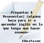 Preguntas & Respuestas: ¿alguna beca para ir a aprender inglés en la que tenga que hacer examen?