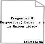 Preguntas & Respuestas: Becas para la Universidad?