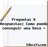 Preguntas & Respuestas: Como puedo conseguir una beca ?