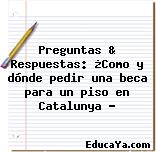 Preguntas & Respuestas: ¿Como y dónde pedir una beca para un piso en Catalunya ?