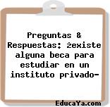 Preguntas & Respuestas: ¿existe alguna beca para estudiar en un instituto privado?