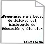 ¿Programas para becas de idiomas del Ministerio de Educación y Ciencia?