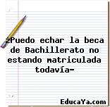 ¿Puedo echar la beca de Bachillerato no estando matriculada todavía?