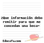 ¿Que información debo remitir para que me concedan una beca?