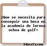 ¿Que se necesita para conseguir una beca en la academia de lorena ochoa de golf?