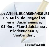 http://WWW.BUCARAMANGA.BIZ/ La Guia de Negocios para Bucaramanga, Girón, Floridablanca, Piedecuesta y Santander.