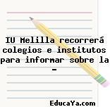 IU Melilla recorrerá colegios e institutos para informar sobre la …