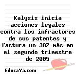 Kalysis inicia acciones legales contra los infractores de sus patentes y factura un 30% más en el segundo trimestre de 2005