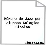 Número de Jazz por alumnas Colegios Sinaloa