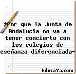 ¿Por que la Junta de Andalucía no va a tener concierto con los colegios de eseñanza diferenciada?