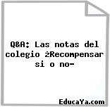 Q&A: Las notas del colegio ¿Recompensar si o no?