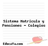 Sistema Matricula y Pensiones – Colegios