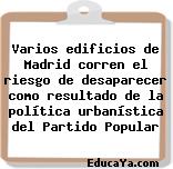 Varios edificios de Madrid corren el riesgo de desaparecer como resultado de la política urbanística del Partido Popular