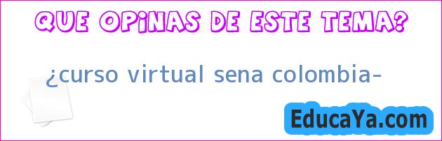 ¿curso virtual sena colombia?