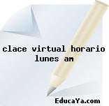 clace virtual horario lunes am