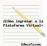 ¿Cómo ingresar a la Plataforma Virtual?