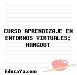 CURSO APRENDIZAJE EN ENTORNOS VIRTUALES: HANGOUT