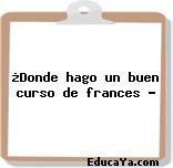 ¿Donde hago un buen curso de frances ?