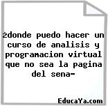 ¿donde puedo hacer un curso de analisis y programacion virtual que no sea la pagina del sena?