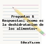 Preguntas & Respuestas: ¿como es la deshidratacion de los alimentos?