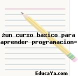 ¿un curso basico para aprender programacion?